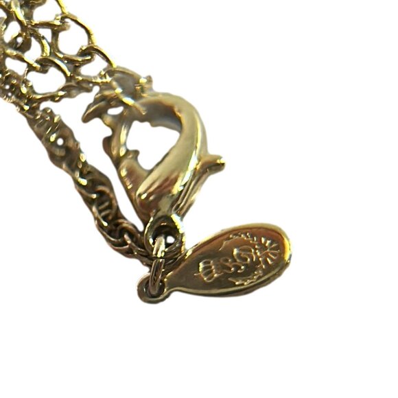 Premier Designs Gold Tone Wrapped Heart Locket Necklace Red Bow 21" Long - Picture 5 of 9